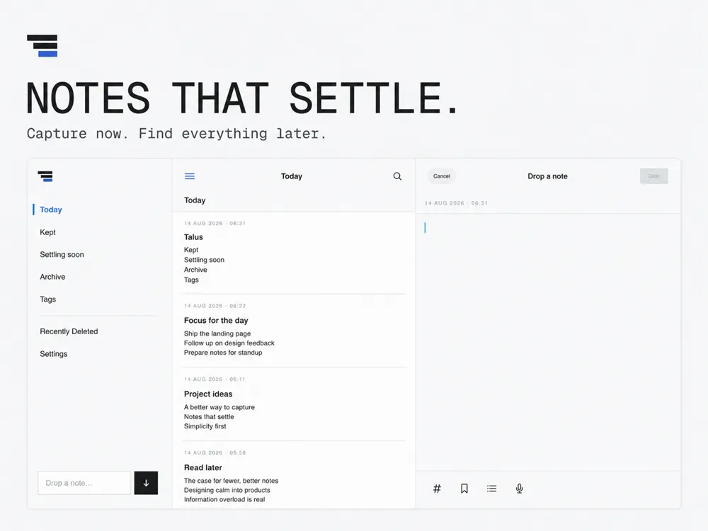 Talus Notes showcase capture 4
